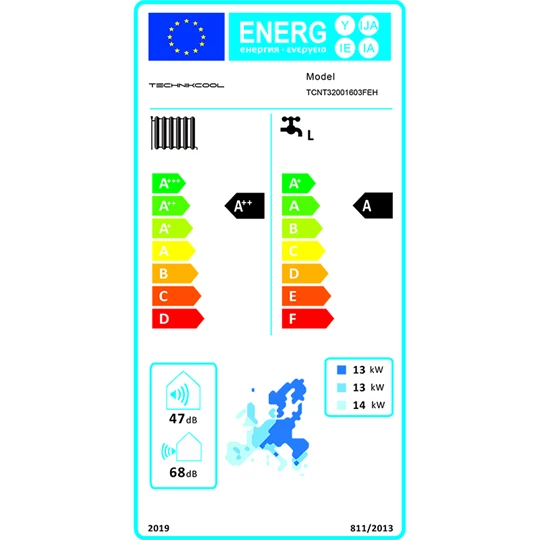 Technik Cool PRO split levegő-víz hőszivattyú beépített 185 literes HMV tárolóval, 16 kW, 3 fázisú, 400 V