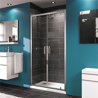 Technik Sanitary X1(Hüppe) 2 részes lengő zuhanyajtó falfülkébe szereléshez, fényes ezüst szerelvények, 774-820x1900mm