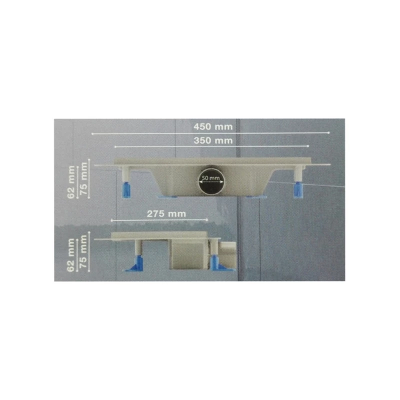 Technik Sanitary zuhany sarok folyóka, Medium ráccsal, fényes