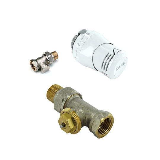 Technik Therm Senso radiátorszelep szett, egyenes, 1/2" BM (radiátorszelep, visszatérő szelep, termosztát fej)