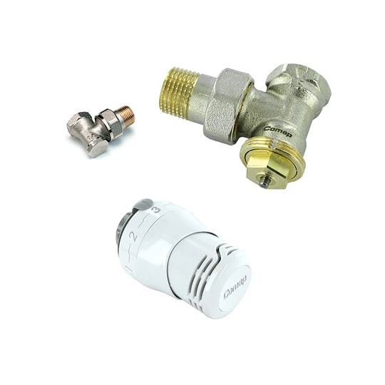 Technik Therm Senso radiátorszelep szett, sarok, 1/2" BM (radiátorszelep, visszatérő szelep, termosztát fej)