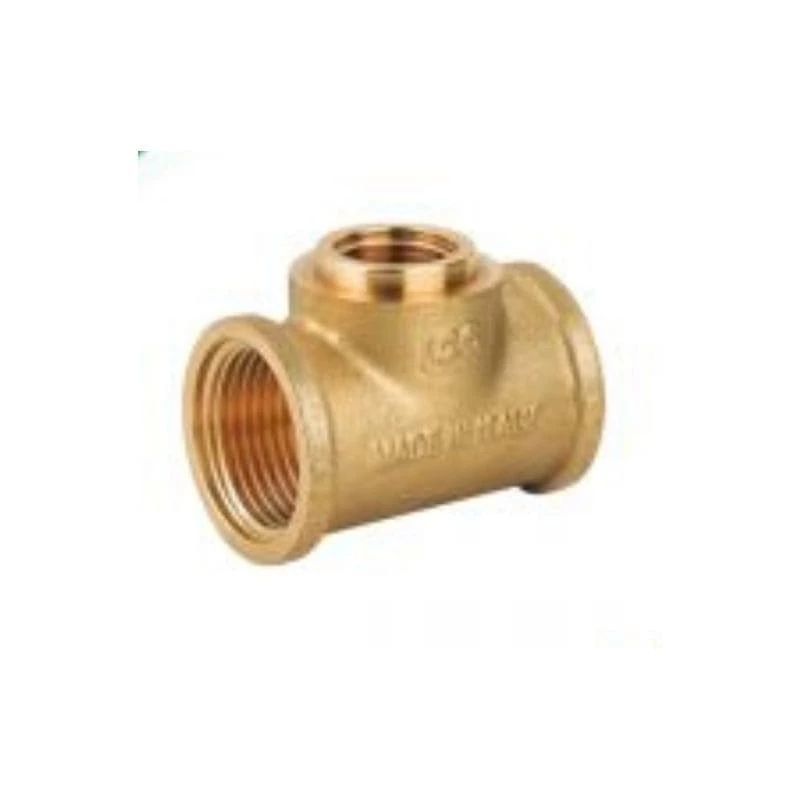 Sárgaréz T-idom, szűkített, 3/4" - 1/2" - 3/4", Technik Therm
