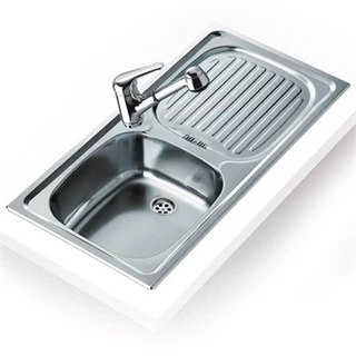 Teka rozsdamentes mosogatótálca, EBM, inox, fényes, megfordítható, 1˝" lefolyócsomag gumidugóval