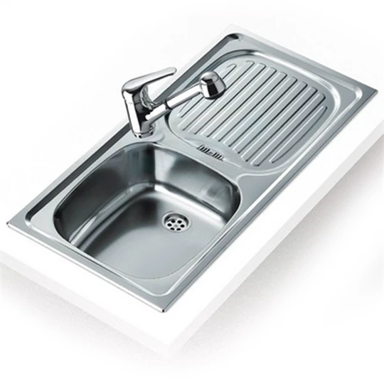 Teka rozsdamentes mosogatótálca, EBM, inox, fényes, megfordítható, 1˝" lefolyócsomag gumidugóval