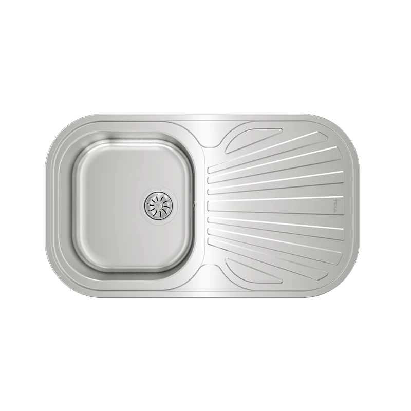Teka rozsdamentes mosogatótálca, Stylo 1B 1D, inox, fényes, megfordítható, 3˝" lefolyócsomag