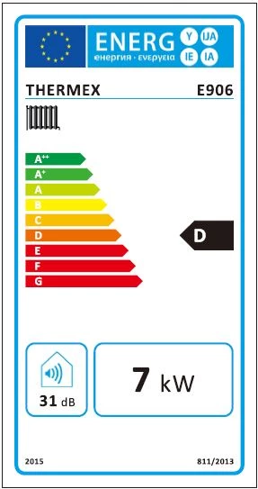 Thermex E9 06 elektromos kazán (tágulási tartállyal és szivattyúval) 7,0 kW