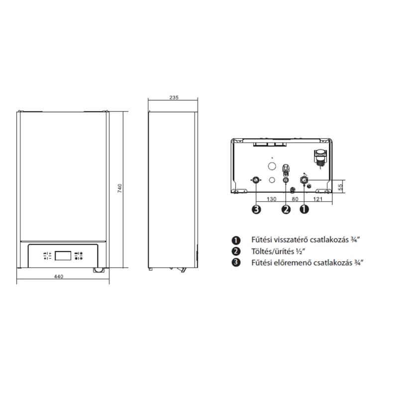 Thermex E9 09 elektromos kazán (tágulási tartállyal és szivattyúval) 10,5 kW