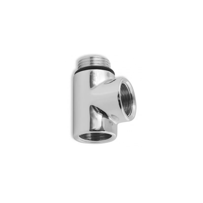 Törölközőszárítós fűtőpatron "T" csatlakozó króm, 1/2"BM-1/2"BM-1/2"KM