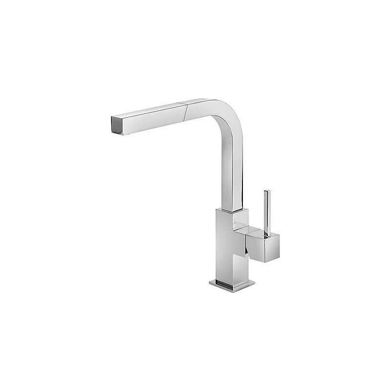 Tres Cuadro-tres kihúzható fejes, álló mosogató csaptelep, 300/263*261mm, króm
