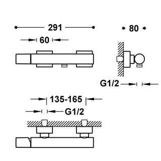 Tres Project-Tres fali egykaros zuhanycsaptelep, zuhanyszettel, matt rose gold