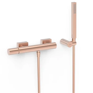Tres Project-Tres fali egykaros zuhanycsaptelep, zuhanyszettel, matt rose gold