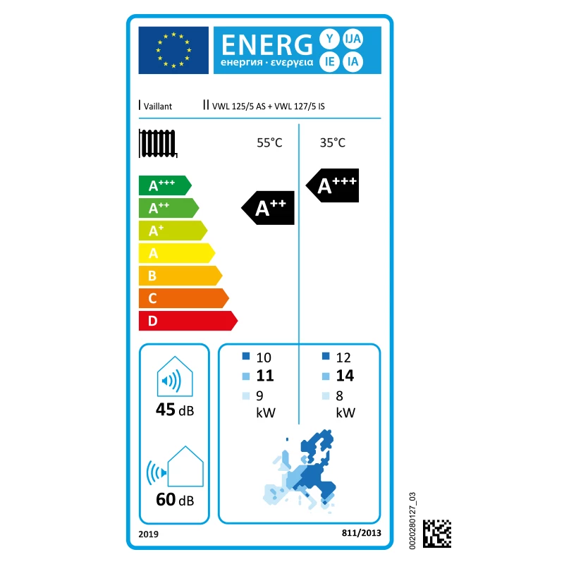 Vaillant aroTHERM Split VWL 125/5 AS 400 V osztott rendszerű split levegő/víz hőszivattyú