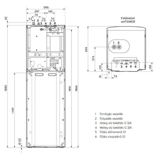 Vaillant uniTOWER Split VWL 78/5 IS kompakt beltéri egység 7 kW-os készülékhez split hőszivattyúhoz