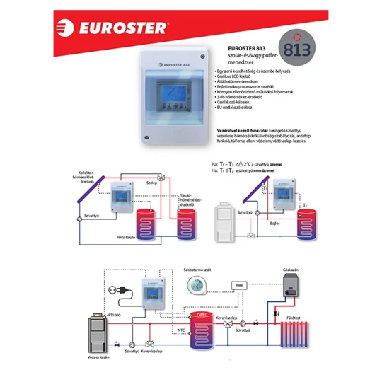 Vezérlés Euroster 813 puffer-szivattyú