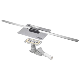 Viega Advantix Cleviva zuhanylefolyó kompletten, Visign C1 Advantix ráccsal, szálcsiszolt, 1200 mm, építési magasság: 70