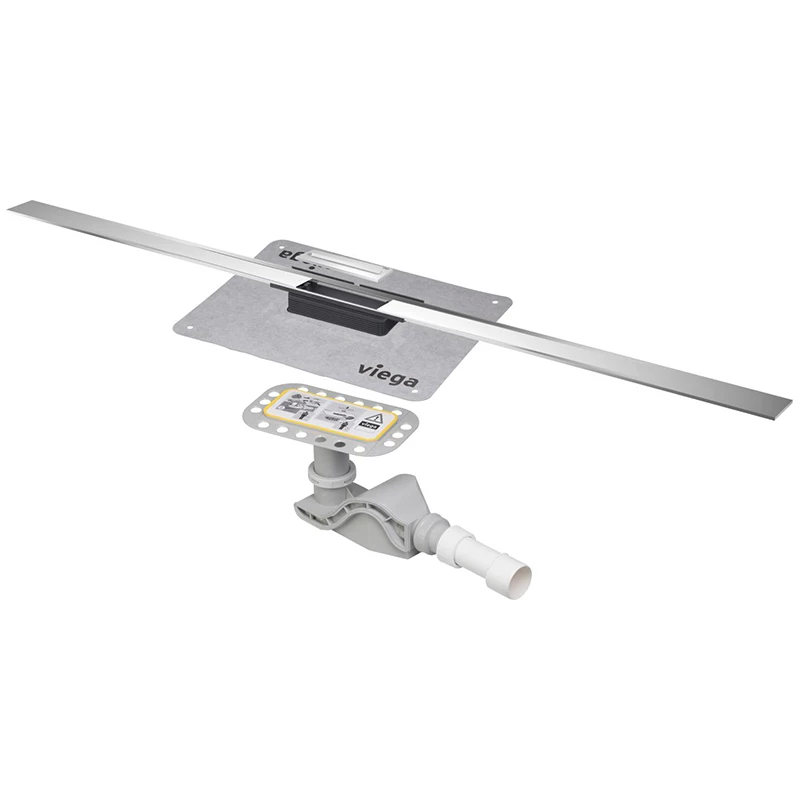 Viega Advantix Cleviva zuhanylefolyó kompletten, Visign C1 Advantix ráccsal, szálcsiszolt, 1200 mm, építési magasság: 95