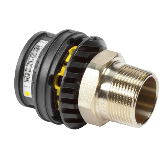 Viega Geopress K gas csatlakozó idom, egyenes, 32 mm - 1", SC-Contur-ral, fekete műanyag-szilíciumbronz, 9711G