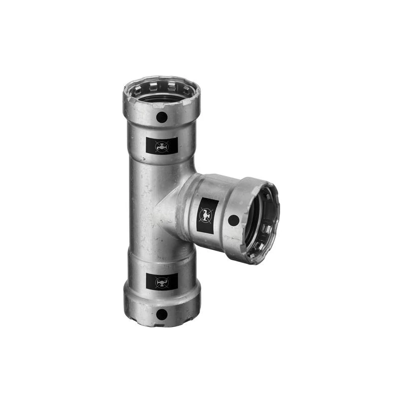 Viega Megapress T-idom, szűkített, 3/4" - 1/2" - 3/4", horganyzott acél