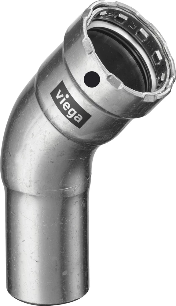 Viega Megapress ív, 45°-os, 1/2", KB, horganyzott acél