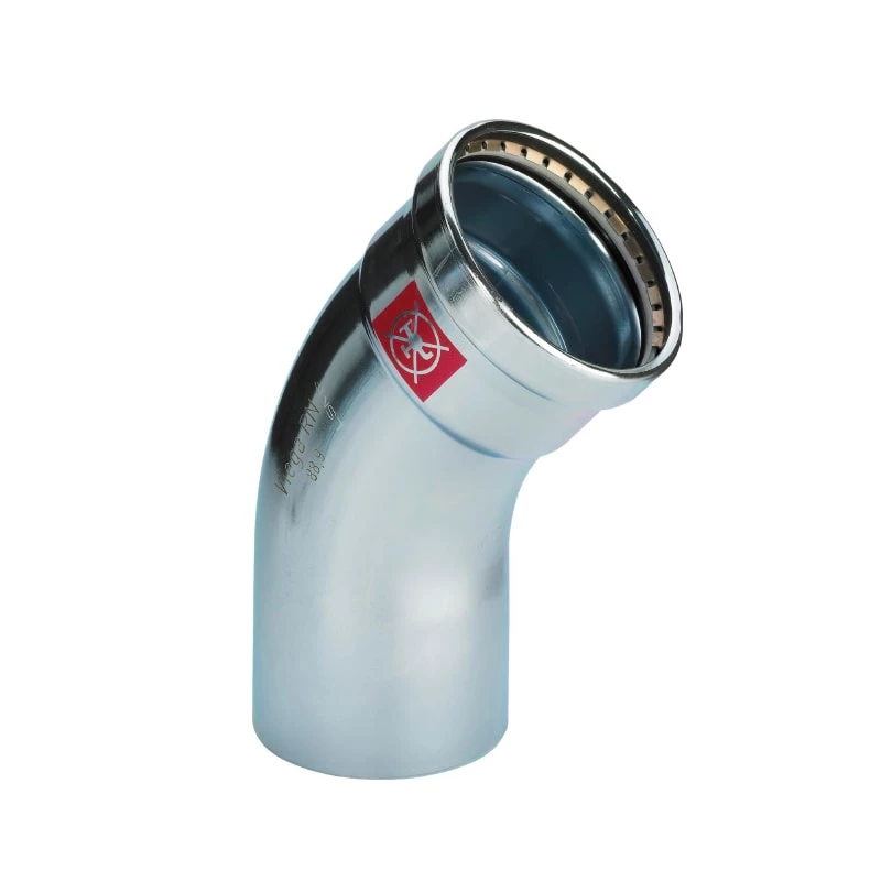 Viega Prestabo XL ív idom, 45°, 64 KB, préselhető, SC-Contur, acél, horganyzott