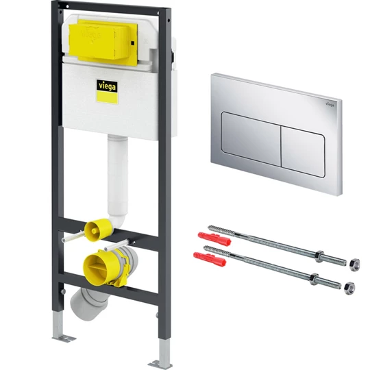 Viega Prevista Dry WC szerelőelem 1120x490mm (771973)+Visign for Life 5 működtetőlap(773731)+2db rögzítőkészlet (678630)