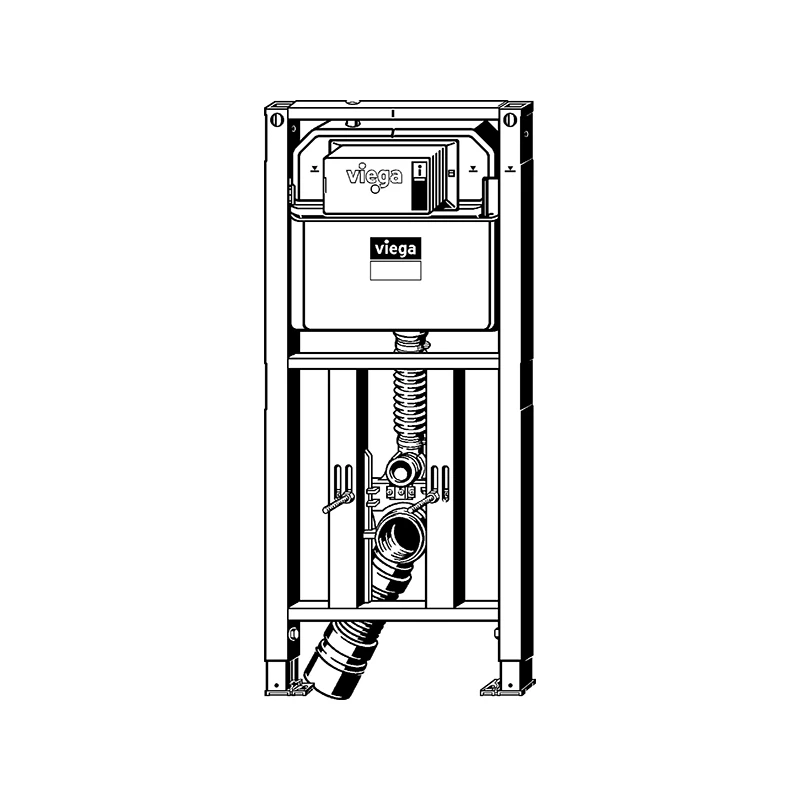 Viega Prevista Dry WC szerelőelem, építési magasság: 1120 mm, áll. (310-390 mm) kerámiamagasság