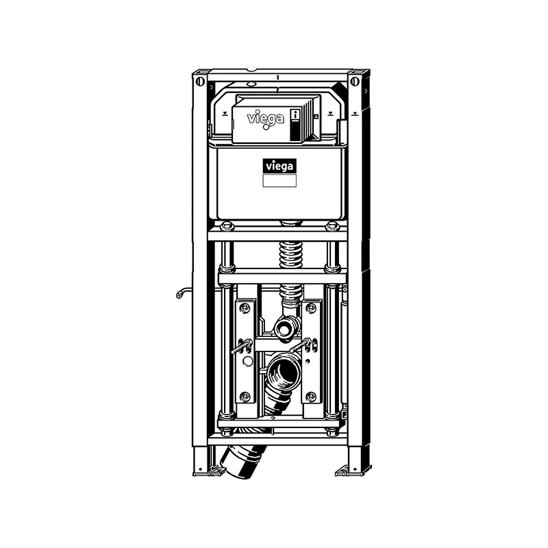 Viega Prevista Dry WC szerelőelem, építési magasság: 1120 mm, áll. (340-420 mm) kerámiamagasság, gombnyomásra