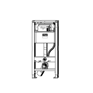 Viega Prevista Dry WC szerelőelem, építési magasság: 1120 mm, fix (330 mm) kerámiamagasság, WC zuhany csatlakozó, WC tar
