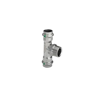 Viega Sanpress Inox T-idom, külső menetes, 54 x 1" x 54 n, préselhető, SC-Contur, rm. acél