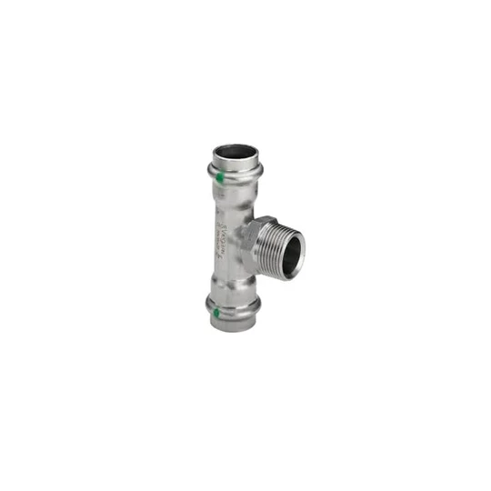 Viega Sanpress Inox T-idom, külső menetes, 54 x 3/4" x 54, préselhető, SC-Contur, rm. acél