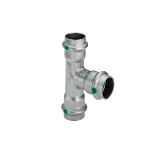 Viega Sanpress Inox T-idom, szűkített, 35 x 18 x 35, préselhető, SC-Contur, rm. acél
