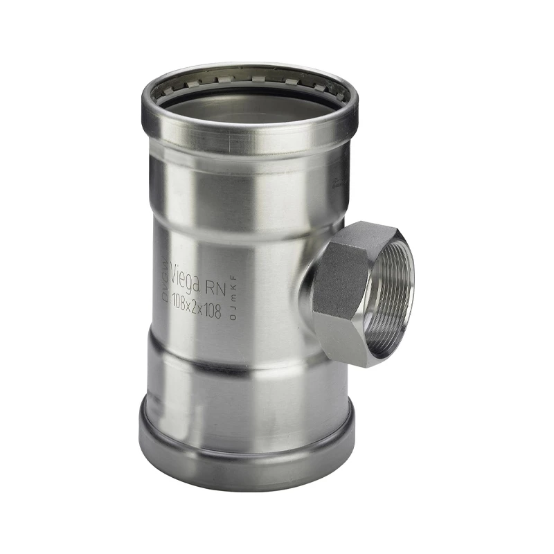 Viega Sanpress Inox XL T-idom, belső menetes, 89 x 2" x 89, préselhető, SC-Contur, rm. acél