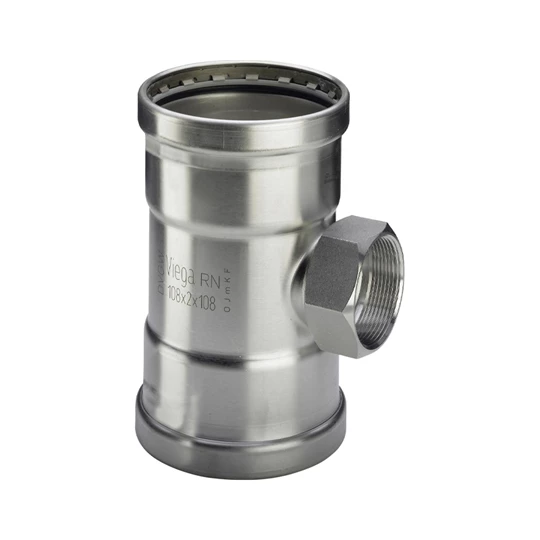 Viega Sanpress Inox XL T-idom, belső menetes, 89 x 2" x 89, préselhető, SC-Contur, rm. acél