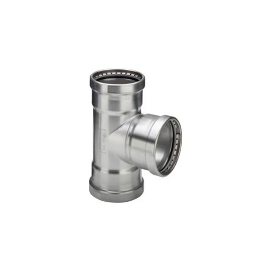 Viega Sanpress Inox XL T-idom, szűkített, 64 x 54 x 64, préselhető, SC-Contur, rm. acél
