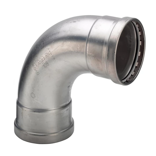 Viega Sanpress Inox XL könyök idom, 89 BB, préselhető, SC-Contur, rm. acél