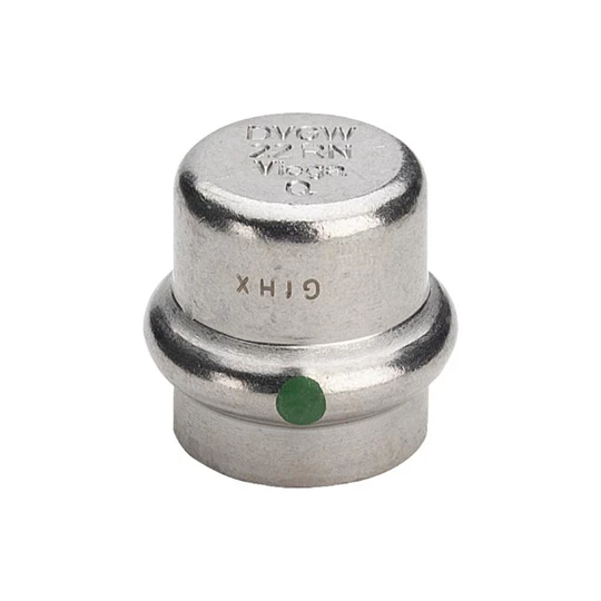 Viega Sanpress Inox zárókupak, 15, préselhető, SC-Contur, rm. acél