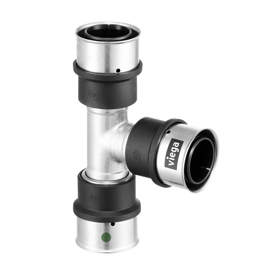 Viega Smartpress T-idom, szűkített, 32 - 20 - 25, préselhető, SC-Contur, rm. acél