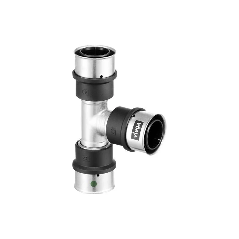 Viega Smartpress T-idom, szűkített, 50 - 25 - 50, préselhető, SC-Contur, rm. acél
