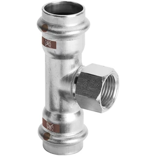 Viega Temponox T-idom, belső menetes, 28 - 1/2" - 28, préselhető, SC-Contur, rm.acél