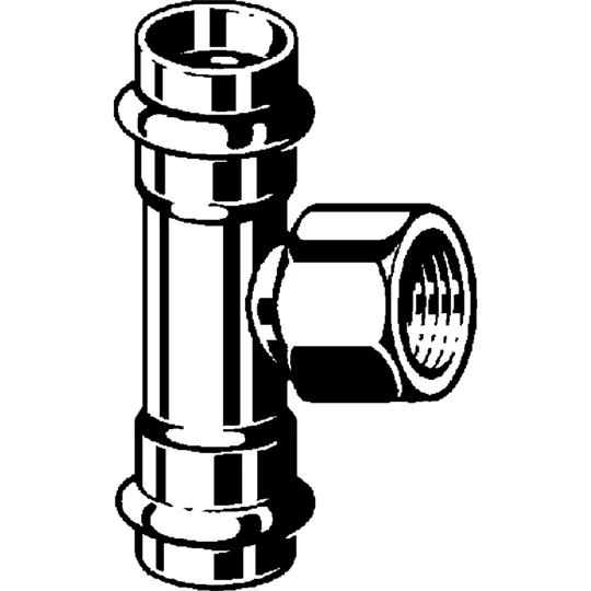 Viega Temponox T-idom, belső menetes, 28 - 1/2" - 28, préselhető, SC-Contur, rm.acél