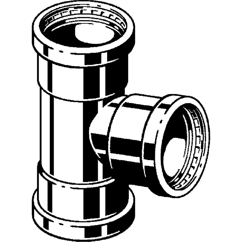 Viega Temponox XL T-idom, szűkített, 88,9 - 42 - 88,9, préselhető, SC-Contur, rm.acél