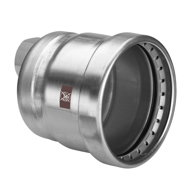 Viega Temponox XL zárókupak, 76,1 - 3/4" BM, préselhető, SC-Contur, rm.acél