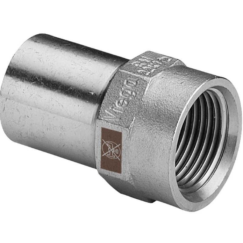 Viega Temponox bedugó idom, belső menetes, 15 - 1/2" BM, préselhető, SC-Contur, rm.acél