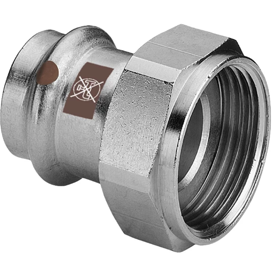 Viega Temponox félhollandis csatlakozó csavarzat, 28 - 1" BM, préselhető, SC-Contur, rm.acél