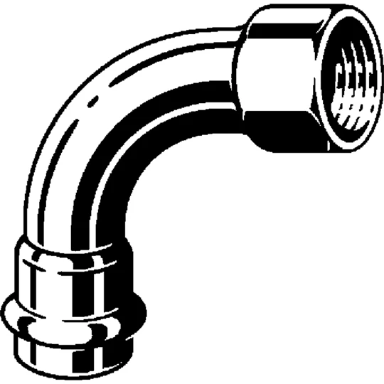 Viega Temponox könyök idom, 90°, belső menetes, 22 - 1/2" BM, préselhető, SC-Contur, rm.acél