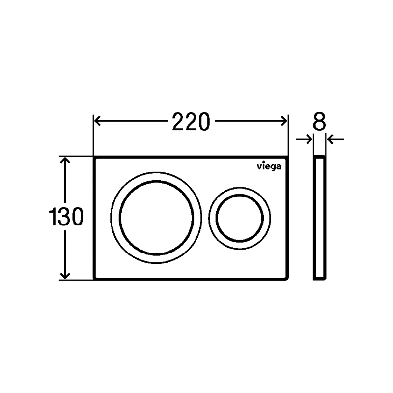 Viega Prevista nyomólap WC-hez, Visign for Style 20, nemesmatt műanyag