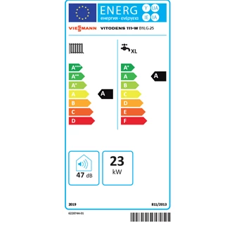 Viessmann Vitodens 111-W S1 25 kW-os kondenzációs gázkazán  beépített 46 l-es tárolóval B1LG/7098717 (7098717 + 7272703)
