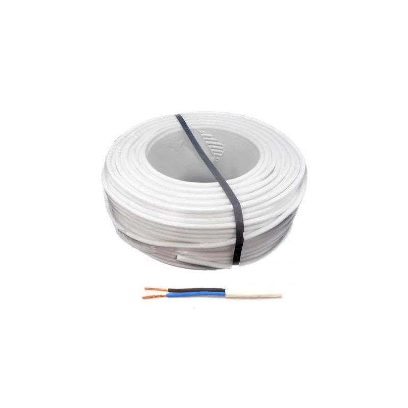Villany vezeték MT 2x0.75mm2, H05VV-F 2x.75 fehér
