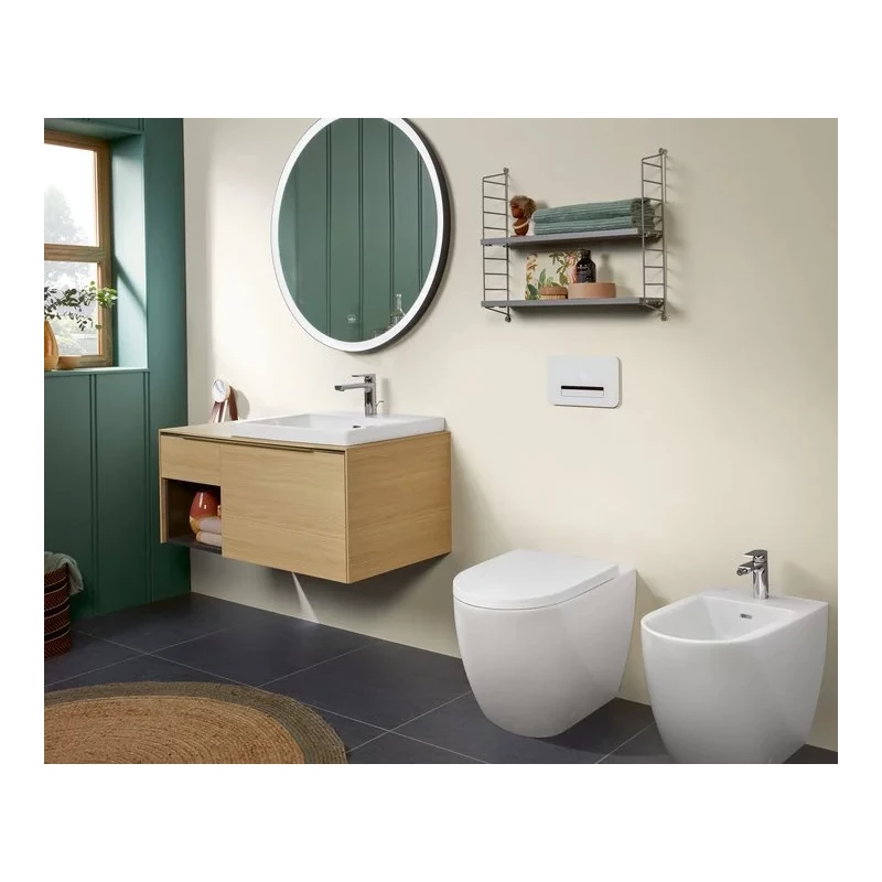 Villeroy&Boch Subway 3.0 perem nélküli mélyöbl. álló WC, falközeli szer.,TwistFlush,ovális,hátsó kif.,White Alp. 370*595