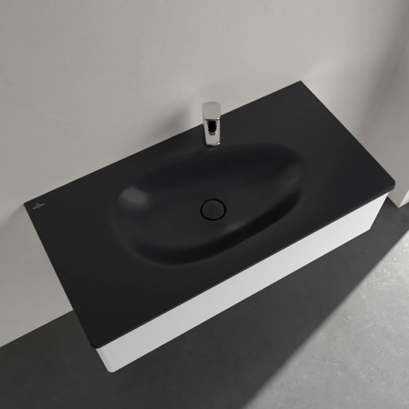 Villeroy Antao beépíthető mosdó 1000 x 500 mm Pure Black CeramicPlus
